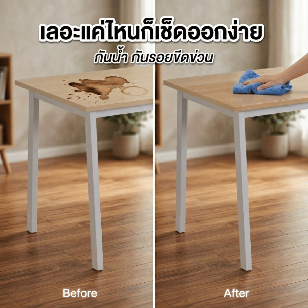 โต๊ะทำงาน ELIFE รุ่น GS-01 ขนาด 100X60 ซม. สีขาวท็อปลายไม้อ่อน_5